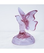 Vintage Fenton Art Glass Pink Dusty Rose Butterfly Ring Holder Figure De... - $59.01 CAD