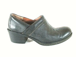 B.O.C. Black Leather Casual Slip On Heels Loafer Shoes Women&#39;s 8 M (SW18... - £20.51 GBP