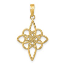 14K Gold Celtic Knot Pendant Charm Jewelry 28 x 16 mm - £75.77 GBP