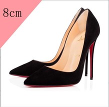 Brand Red Pumps Women Shoes High Heel Real Leather Black Shoes Women Pumps Party - £79.30 GBP