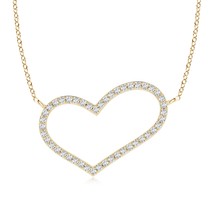 ANGARA Lab-Grown 0.32 Ct Diamond Asymmetrical Heart Pendant Necklace in 14K Gold - £660.58 GBP