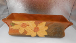 Vintage Roseville Pottery Brown Orange Clematis Window Box planter #391-8&quot; - $38.61