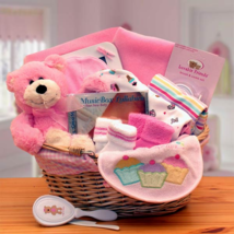 Simply The Baby Basics New Baby Gift Basket - Pink | Baby Bath Set | Baby Girl G - £70.59 GBP