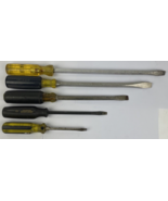 Craftsman Stanley + USA Made Screwdriver Lot of 5 Pieces Slotted Flathea... - $40.60 CAD