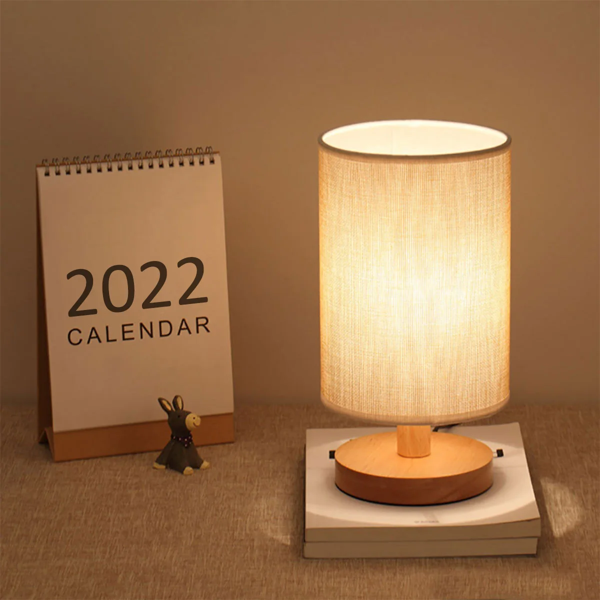 USB Bedside Lamp Night Lights Table Lamp For Bedroom Wooden Desk Lamp Be... - $15.10+