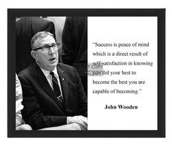 John Wooden Basketball Coach &amp; Player Inspirational Quote 8X10 Framed Photo - £15.95 GBP