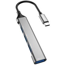 DUDAO A16T 4-Port USB Hub Aluminum Alloy Docking Station, 3x USB 2.0 + 1... - $5.65