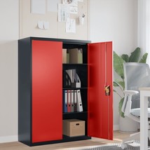 File Cabinet Anthracite and Red 90x40x140 cm Steel - £128.13 GBP