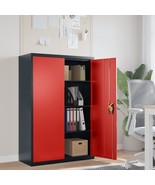 File Cabinet Anthracite and Red 90x40x140 cm Steel - £126.43 GBP