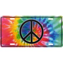 Tie Dye Background Peace Sign License Plate - £9.59 GBP
