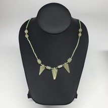 13.4g,2mm-27mm, Small Green Serpentine Arrowhead Beaded Necklace,19&quot;,NPH249 - £3.77 GBP