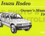 1996 Isuzu Rodeo Owner&#39;s Manual Original [Paperback] Isuzu - $41.53