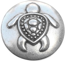 Tribal Sea Turtle Silvertone Snap Charm - £2.35 GBP