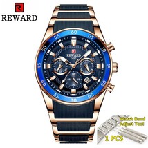 Reward Wrist Watch Men Brand Lumious Hands Male Wristwatches Full Steel Watch Fo - £70.57 GBP