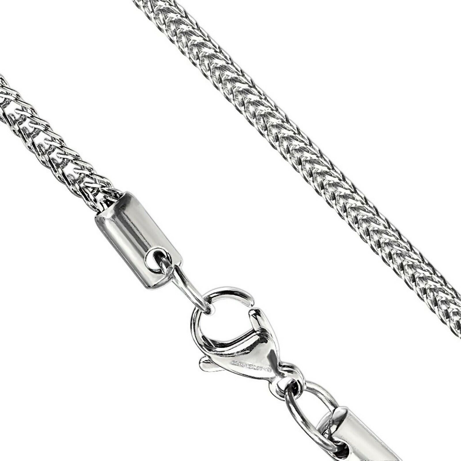 Franco Wheat Chain Silver Stainless Steel 3mm 20-inch Necklace for Men Women - £13.58 GBP