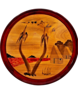 VTG BULA Fiji Wood Carved Handpainted/Stained Tray Plate and 5 coasters - $38.86
