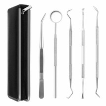 5 Pcs Tooth Pick Scaler Mouth Mirror Dental Tools Dentist Oral Hygiene Kit - £6.76 GBP