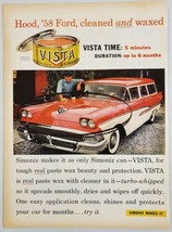1958 Print Ad Simoniz Vista Car Wax '58 Ford Station Wagon Gleams - £13.35 GBP