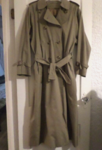 Vintage Burberry Women&#39;s Trench Coat Belt Gabardine Nova Check Womens 12Long - £388.87 GBP