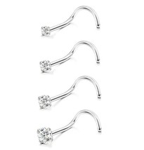 Wholesale 50pcs/Lot Popular CZ Nose Stud Screw Surgical Steel Nose Ring Nose Pie - £26.29 GBP