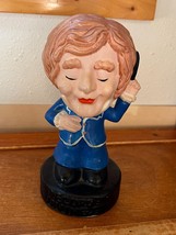 Vintage Enesco Ceramic Person in Blue Suit Record Savings Coin Penny Bank – - £9.02 GBP