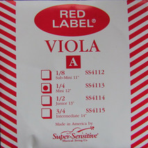 Viola String A 1/4 Mini 12&quot; SS4113 Red Label Super Sensitive Music Instr... - $16.00