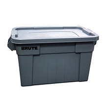 Brute Tote Storage Container With Lid, 20-Gallon, Gray, Rubbermaid Comme... - £46.35 GBP