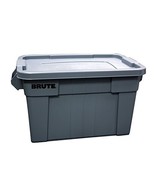Brute Tote Storage Container With Lid, 20-Gallon, Gray, Rubbermaid Comme... - £46.19 GBP
