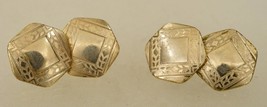 Vintage Swank Cuff Links 1/10 14KT Gold Filled Front Hex Art Deco Pattern 13MM - £19.89 GBP