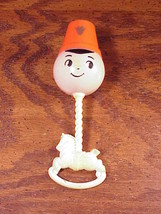 Vintage Boy with Hat Rocking Horse Plastic Toy Rattle - $6.95