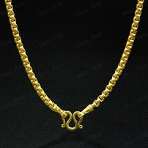 Necklace Chain Bone Snake 18K 22K 24K Thai Baht Yellow Gold Plated Women 24 Inch - £28.83 GBP