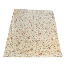 Rose Floral Chintz Vintage Full Queen Cottagecore Lace Top Flat Bed Sheet 84x104 - £26.00 GBP