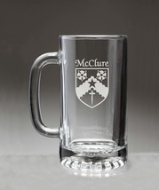 McClure Irish Coat of Arms Glass Beer Mug (Sand Etched) - $27.72