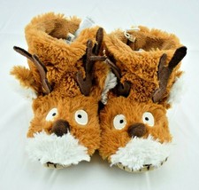 Little Blue House - Brown Reindeer Cozy Slouch Slippers Kids Sz: Med (8/10) New - £8.71 GBP