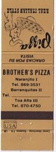 Matchbook Cover Brother&#39;s Pizza Puerto Rico  - £5.40 GBP