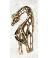 Vintage Figural Giraffe Brooch Pin 2 5/8&quot; x 1 1/8&quot;  Gold Color Stunning  - £18.70 GBP