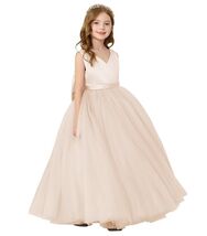 JISISANG Toddler Satin Tulle Dress Champagne Bow-Knot Flower Girl - Size 2 - €7,11 EUR JISISANG Toddler Satin Tulle Dress Champagne Bow-Knot Flower Girl - Size 2 - €7,11 EUR