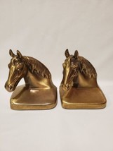 Vintage Pair Of PM Craftsman Brass Horse Head Bookends PMC 88 - £38.91 GBP