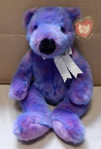 Ty Beanie Baby Plush Stuffed Animal Purple Beary 14&quot; With Tag 1999 Toy 236V - £16.41 GBP