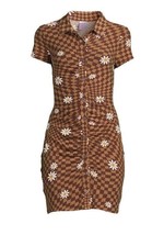 No Boundaries ~ Button Front ~ SMALL ~ Hot Chocolate ~ Ruched ~ Shirt Dress - £17.68 GBP