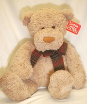 Gotta Getta Gund Teddy Bear Brown Green Plaid Scarf Plush Stuffed Toy 42591 - £19.34 GBP