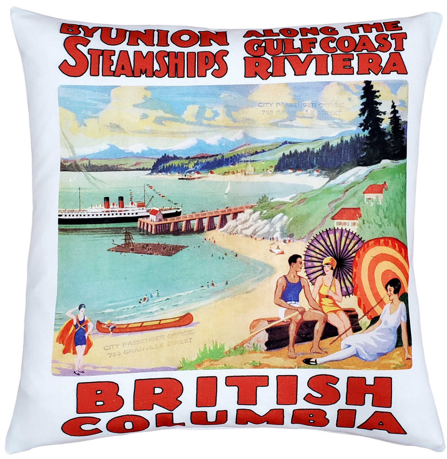 Gulf Coast by Union Steamship Throw Pillow 20x20, with Polyfill Insert - £63.67 GBP