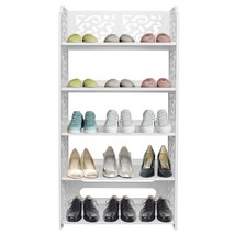 5-Tier Storage Bookcase Organizer Standing Shoe Rack Shelf Cabinet Us - £54.68 GBP