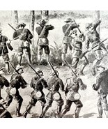 Roosevelt&#39;s Rough Riders San Juan Hill Charge War 1899 Victorian Print D... - £23.58 GBP