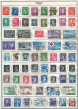 CANADA 1950- 1965  Very Fine  &amp; Fine Used Stamps Hinged/Glued on list: 2 Sides - £1.90 GBP