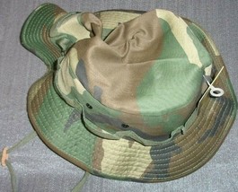 MIL-TYPE HAT SUN HOT WEATHER VENTED BOONIE MILITARY CAMO BDU WOODLAND 7 ... - $21.86