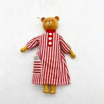 VINTAGE Scmid Bear Doll 7&quot; 1960s Christmas Holiday Ornament Night Cap Ornament - £15.73 GBP