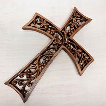 Jesus Prayer Cross Wall Art  Sculpture  | Good Luck Teak Wood Carved Sculpture P - £112.10 GBP