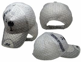 South Carolina SC Myrtle Beach White/Navy Blue Mesh Textured Embroidered Ball Ha - £7.89 GBP