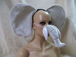 Elephant Costume Ears Headband Trunk w Tusks Masquerade Zoo Safari Dumbo... - $275.73 MXN